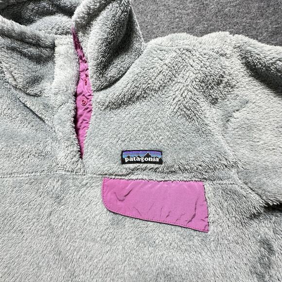 Patagonia Women's Re-Tool Snap-T Fleece Pullover Sweater Gray Purple Size Small - Picture 7 of 7
